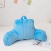 A Nice Night Faux Fur Reading Pillow Bed Wedge Large Adult Children Backrest with Arms Back Support for Sitting Up in Bed/Couch for Bedrest,Babyblue view 3