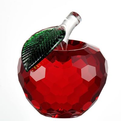 DECRZPB Crystal Ornament Fruits Glass Red Fruit Figurine Handmade Art Gift for Christmas Birthday Ornament