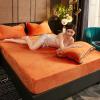 QQXX Velvet 11.8" Deep Pocket Fitted Sheet,Soft Thicken Bed Sheet, Winter Warm Mattress Protector Cover with Elastic Bottom for Bedroom Decoration,Orange,180x200cm(71x79) view 1