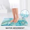 3 Piece Bath Mat Set Blue Liquid Marble Bathroom Rug Non Slip Natural Texture Marble Shower Rugs Extra Soft and Water Absorbent Floor Mats Toilet Contour Mat Lid Cover view 4