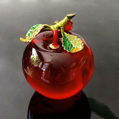 DECRZPB Crystal Fruits Red Glass Ornament Fruit Figurine Christmas Birthday Wedding Gift Living Dining Table Home Decor