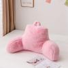 A Nice Night Faux Fur Reading Pillow Bed Wedge Large Adult Children Backrest with Arms Back Support for Sitting Up in Bed/Couch for Bedrest,BabyPink view 1