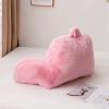 A Nice Night Faux Fur Reading Pillow Bed Wedge Large Adult Children Backrest with Arms Back Support for Sitting Up in Bed/Couch for Bedrest,BabyPink view 4