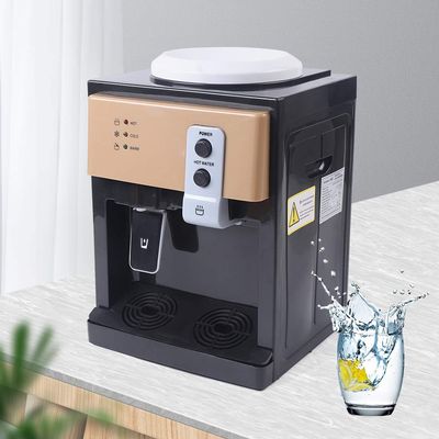 110V Electric Hot and Cold Water Cooler Dispenser 550W Top Loading Countertop Water Dispenser with Hot Cold and Room Temperature Water 60Hz Desktop Water Dispenser for Home Office Dorm (Gold)
