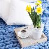 MHUQIA Chunky Knit Blanket 50x60in, Queen Size Handmade Luxury Chenille Blanket, Soft Cozy Woven Blanket for Couch Sofa Bed, Tight Braided Thick Cable Knitted Black Throw Blanket view 2