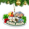Spain Malaga Christmas Ornament Transparent Acrylic Xmas Tree Decoration Double Sided Pendant Travel Souvenir Collection Car Backpack Accessories view 1