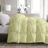 1 Piece Pinch Pleated Comforter 500 GSM Fill Power Queen/Full(88x88) / Ivory Quilted 100% Pure Cotton Down Alternative Comforter with Classic Look All Season Pintuck Comforter Only view 1