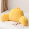 A Nice Night Faux Fur Reading Pillow Bed Wedge Large Adult Children Backrest with Arms Back Support for Sitting Up in Bed/Couch for Bedrest,Yellow view 1