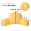 A Nice Night Faux Fur Reading Pillow Bed Wedge Large Adult Children Backrest with Arms Back Support for Sitting Up in Bed/Couch for Bedrest,Yellow view 2