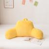 A Nice Night Faux Fur Reading Pillow Bed Wedge Large Adult Children Backrest with Arms Back Support for Sitting Up in Bed/Couch for Bedrest,Yellow view 3