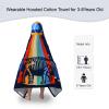 VOOVA & MOVAS Toddler Bath Towel with Hood for Kids Age 3-8, 30''X50, Soft | Thick | Absorbent Cotton Wrap Blanket, Beach, Pool, Swim | Bath Use, Dinosaur Under The UFO view 3