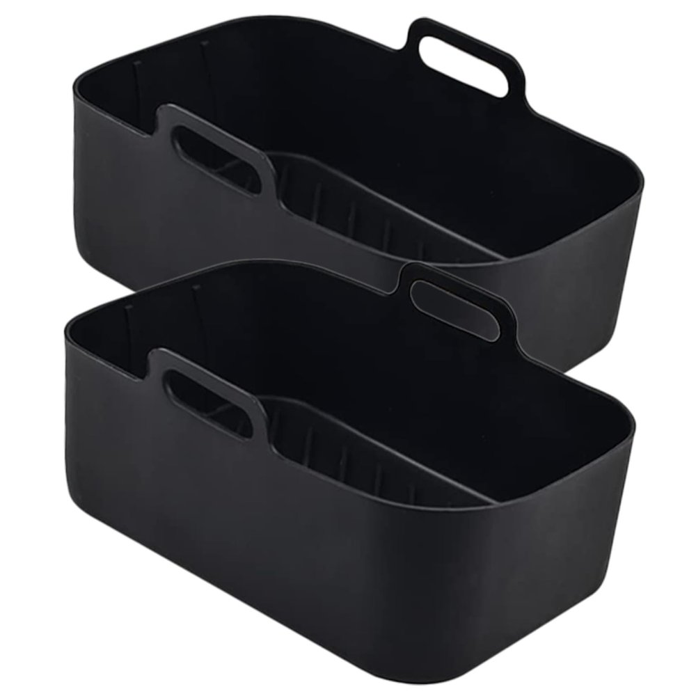 2pcs Air Fryer Pad Silicone Baking Tray Liners for Air Fryer Basket for Air Fryer Baking Tray with Handles Silicone Baking Baskets Kitchen Supplies Air Fryer Basket Baking Supplies