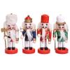 4pcs Nutcracker Wood Figurines Xmas Tree Decor Xmas Tree Hanging Figures Xmas Party Decorations Xmas Pendants Xmas Decoration Party Props Puppets Wood Decor Window Wooden Supplies view 1