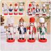 4pcs Nutcracker Wood Figurines Xmas Tree Decor Xmas Tree Hanging Figures Xmas Party Decorations Xmas Pendants Xmas Decoration Party Props Puppets Wood Decor Window Wooden Supplies view 3