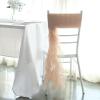 Balsa Circle 50 Nude Premium Curly Chiffon Chair Cover Caps with Sashes for Wedding Party Ceremony Reception Decorations Washable Elegant Chair Decor view 3