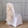 Balsa Circle 50 Nude Premium Curly Chiffon Chair Cover Caps with Sashes for Wedding Party Ceremony Reception Decorations Washable Elegant Chair Decor view 4