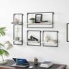 Danya B Framed Wall Art 4-Piece Modern Shelf Set - Metal Frame and MDF Shelves (Black/White) view 1