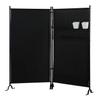 Proman Products FS17258 Galaxy II Indoor/Outdoor Room Divider (2-Panels, 36" w/Panel) with Accessory Rack 2 Wire Nets, 4 Plastic Bins, 4 Peg Hooks, 2 Wire Tray Baskets, Black view 1