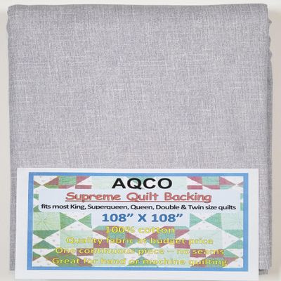 Supreme Quilt Backing, King, Seamless, from AQCO, Blender Gray, 108"x108"