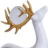 2PCS Deer Figurine Resin Couple Deer Sculpture Animal Art Crafts Ornament for Christmas Home Office Tabletop Decoration - White view 3