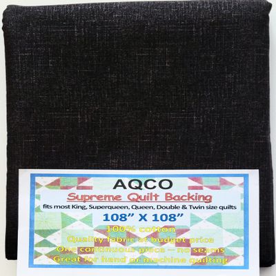 Supreme Quilt Backing, King, Seamless, from AQCO, Blender Black, 108"x108"