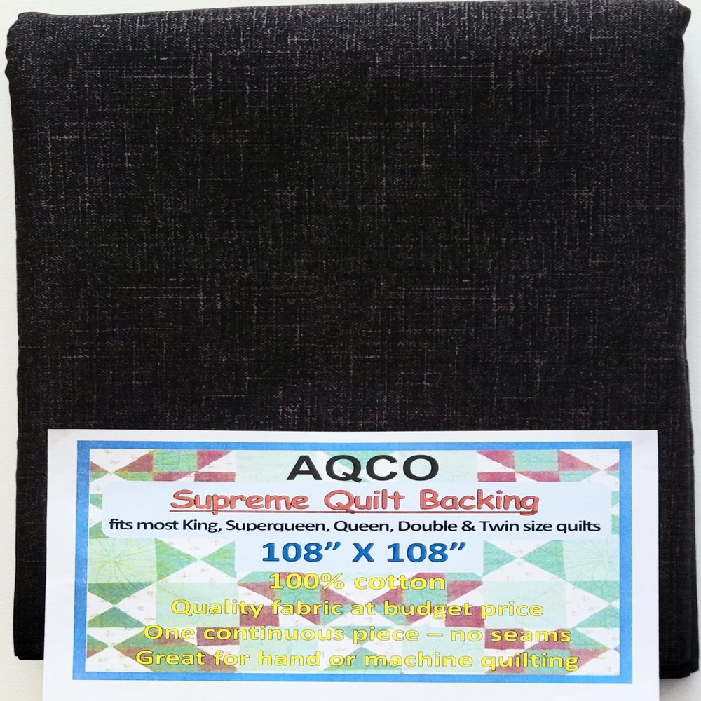 Supreme Quilt Backing, King, Seamless, from AQCO, Blender Black, 108"x108"