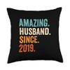 Amazing Husband Since 2019 6th wedding anniversary 6 years Throw Pillow view 1