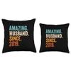 Amazing Husband Since 2019 6th wedding anniversary 6 years Throw Pillow view 3