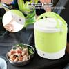 1L Mini Rice Cooker, 12v Electric Lunch Box Portable for Car, Multifunctional Food Steamer Fast Cooking Fully Automatic Non-Stick Pot for Travel Camping (Green) view 3