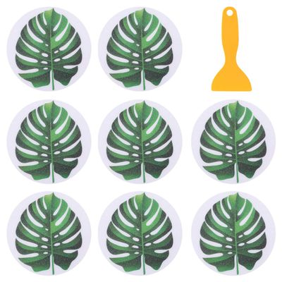 DOITOOL 8pcs Bathtub Stickers Leaf Pattern Diameter Self-Adhesive Decals for for Bathroom Kitchen and Swimming Pool Use