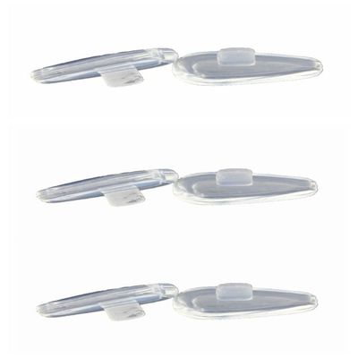 Caulo Airbag Clip On Nose Pads Compatible w Oakley Glasses Sunglasses OX5087 OX5113 OX5120 OX3127 OX3204 OX3222 OX5119 OX5122 OX5094 OO6005 OO4145 OO4147 etc (Clear - 3 Pairs)
