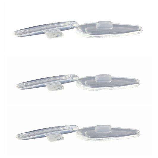 Caulo Airbag Clip On Nose Pads Compatible w Oakley Glasses Sunglasses OX5087 OX5113 OX5120 OX3127 OX3204 OX3222 OX5119 OX5122 OX5094 OO6005 OO4145 OO4147 etc (Clear - 3 Pairs)
