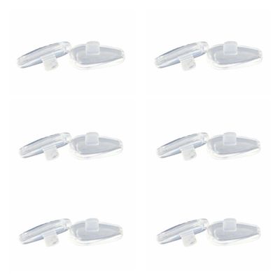 Caulo Airbag Clip On Nose Pads Compatible w Oakley Glasses Sunglasses OX5087 OX5113 OX5120 OX3127 OX3204 OX3222 OX5119 OX5122 OX5094 OO6005 OO4145 OO4147 etc (Clear - 6 Pairs)