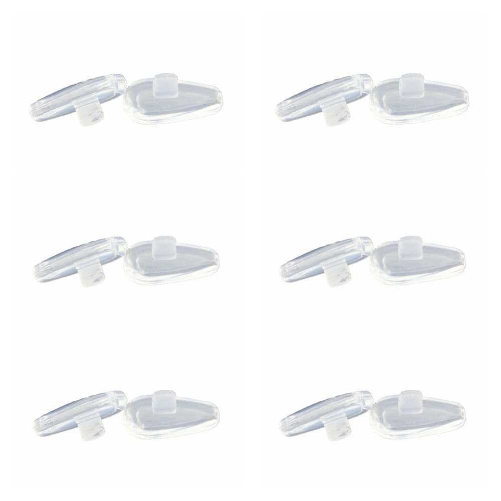 Caulo Airbag Clip On Nose Pads Compatible w Oakley Glasses Sunglasses OX5087 OX5113 OX5120 OX3127 OX3204 OX3222 OX5119 OX5122 OX5094 OO6005 OO4145 OO4147 etc (Clear - 6 Pairs)