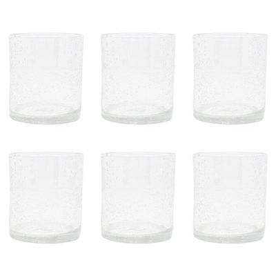 TAG True Living Classic Clear Bubble 15 ounce Cocktail Glass Set of 6, Old Fashioned