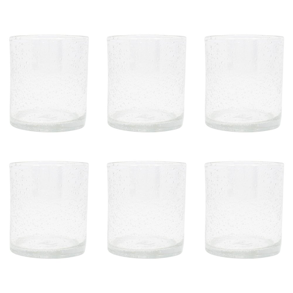 TAG True Living Classic Clear Bubble 15 ounce Cocktail Glass Set of 6, Old Fashioned