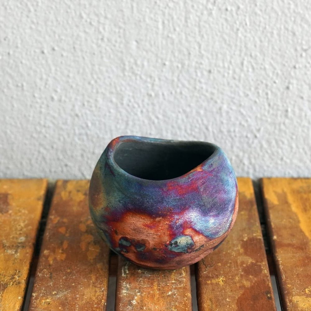 RAAQUU 3 Pack Hikari 3 inch Handmade Ceramic Raku Vase - Pottery Gifts for Her, Boho, Gift Box, Gift for Mom, Bridesmaid Wedding Gift, Home Dcor - FC