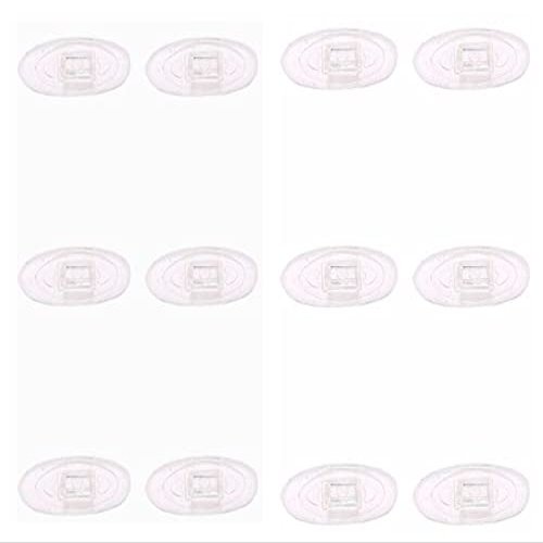 Caulo Silicon Rubber Clip On Nose Pads Compatible w Oakley Glasses Sunglasses OX5087 OX5113 OX5120 OX3127 OX3204 OX3222 OX5119 OX5122 OX5094 OO6005 OO4145 OO4147 etc (Clear - 6 Pairs)