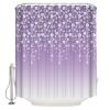 Vivid White Floral Painting on Purple Ombre Background Shower Curtain for Bathroom 60" x 72", Shower Curtain with Hooks Polyester Waterproof Home Bathtub Decor view 2
