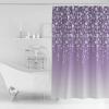 Vivid White Floral Painting on Purple Ombre Background Shower Curtain for Bathroom 60" x 72", Shower Curtain with Hooks Polyester Waterproof Home Bathtub Decor view 3