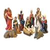 13-Piece nacimiento navideo Nativity Figurine Set. Hand-Painted Christmas Nativity Scene, 8" to 5" Tall. view 2