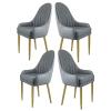 YXCUIDP Faux Leather Dining Chairs Set of 4 Kitchen Counter Chairs Living Room Side Chairs with Thick Cushion & Gold Metal Base(H) view 1
