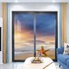 Yellow Blue Privacy Window Film Frosted Fish Scallop Seashell Earth No Glue Glass Sticker for Glass Door Bathroom livingroom Office Nautical Theme 35.4Wx78.7L-inch x2 Pcs view 2