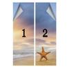 Yellow Blue Privacy Window Film Frosted Fish Scallop Seashell Earth No Glue Glass Sticker for Glass Door Bathroom livingroom Office Nautical Theme 35.4Wx78.7L-inch x2 Pcs view 3