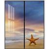 Yellow Blue Privacy Window Film Frosted Fish Scallop Seashell Earth No Glue Glass Sticker for Glass Door Bathroom livingroom Office Nautical Theme 35.4Wx78.7L-inch x2 Pcs view 4