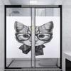Black White Grey Window Sticker Non-Adhesive Glass Film Cute Kitten with Glasses Image Etched Vinyl Stained Glass Film Static Cling Window Decal Animal 35.4Wx78.7L-inch x2 Pcs view 1