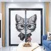 Black White Grey Window Sticker Non-Adhesive Glass Film Cute Kitten with Glasses Image Etched Vinyl Stained Glass Film Static Cling Window Decal Animal 35.4Wx78.7L-inch x2 Pcs view 2
