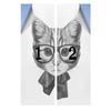 Black White Grey Window Sticker Non-Adhesive Glass Film Cute Kitten with Glasses Image Etched Vinyl Stained Glass Film Static Cling Window Decal Animal 35.4Wx78.7L-inch x2 Pcs view 3