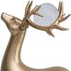 2PCS Deer Figurine Resin Couple Deer Sculpture Animal Art Crafts Ornament for Christmas Home Office Tabletop Decoration - Copper view 2