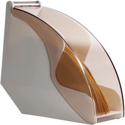 Coffee Filter Holder Coffee Filter Storage Box with Cover Filter Paper Holder for Coffee Shop/Home (Color : White)